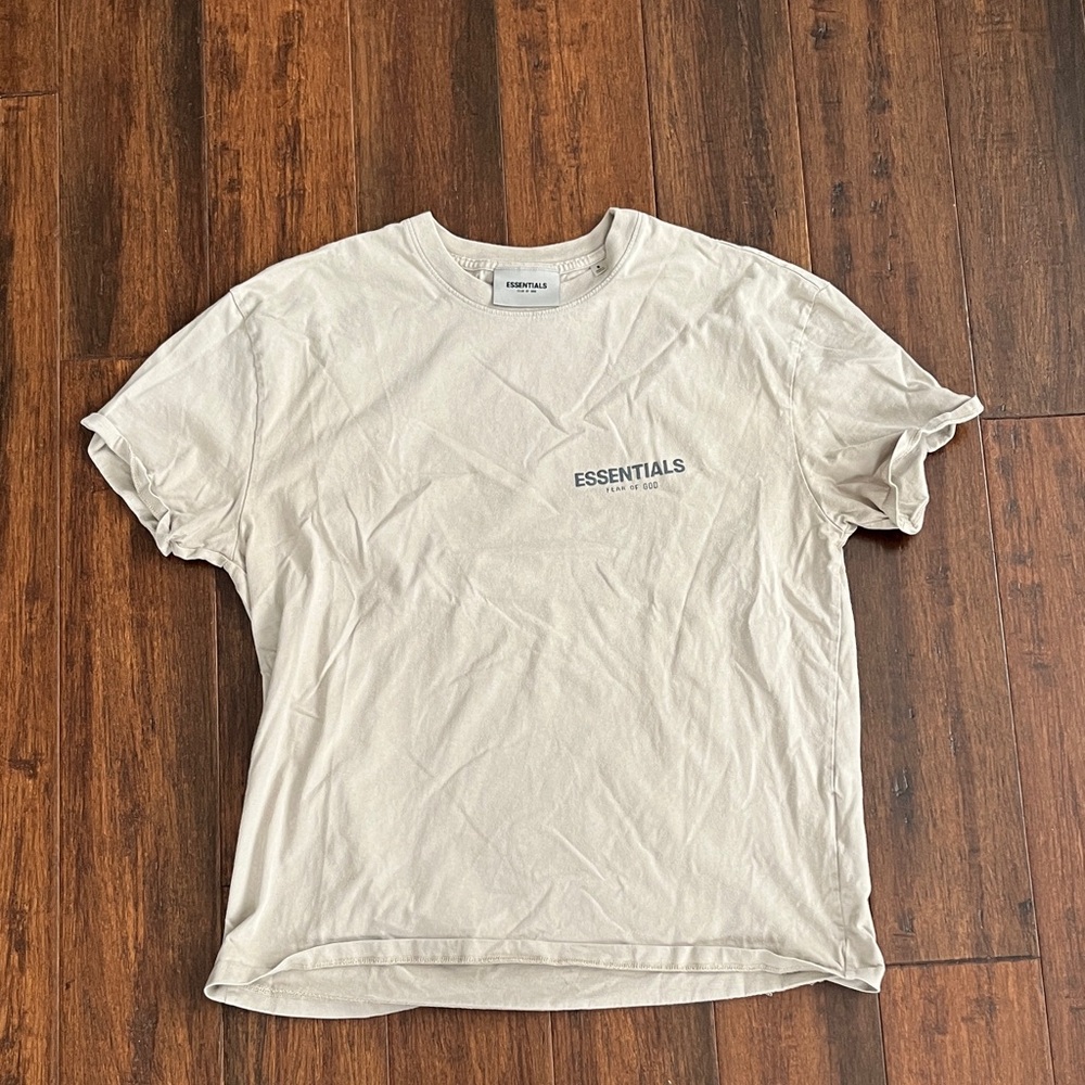 Essentials Beige Short Sleeve Men's Tee